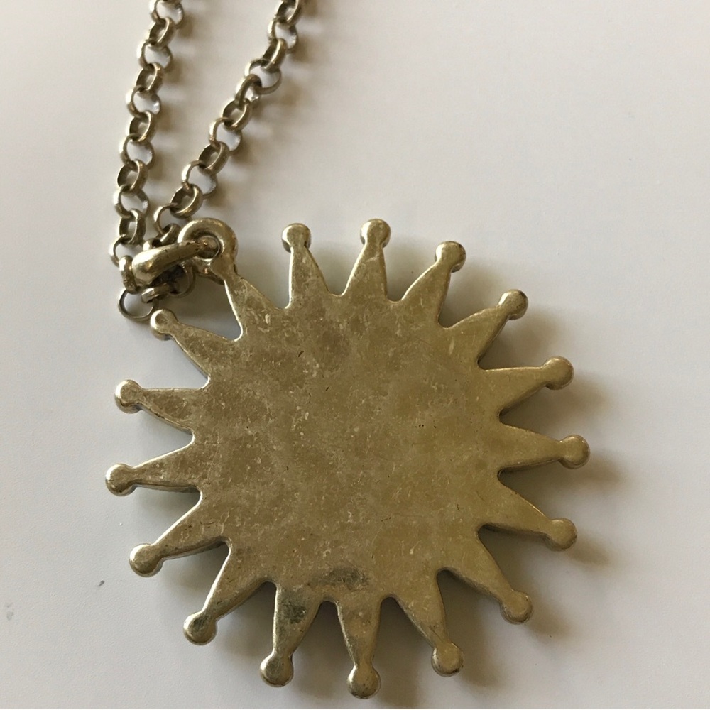 Lucky Brand Dyed Turquoise Stone Needlepoint Sunburst Pendant Necklace 32"  $49 - Picture 4 of 5
